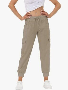 MoFiz Brand Women's XL Khaki Colored Cargo Jogger Hiking Outdoor Pants Quick Dry